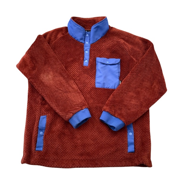 Cotopaxi Capitan Highloft Fleece Pullover XXL Brick Blue Snaps Kangaroo Pocket - Picture 1 of 9